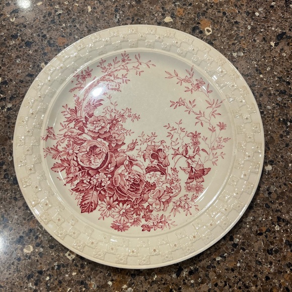 Beautiful Vintage Rose Print Dinner Plate🌹antique - Picture 2 of 4